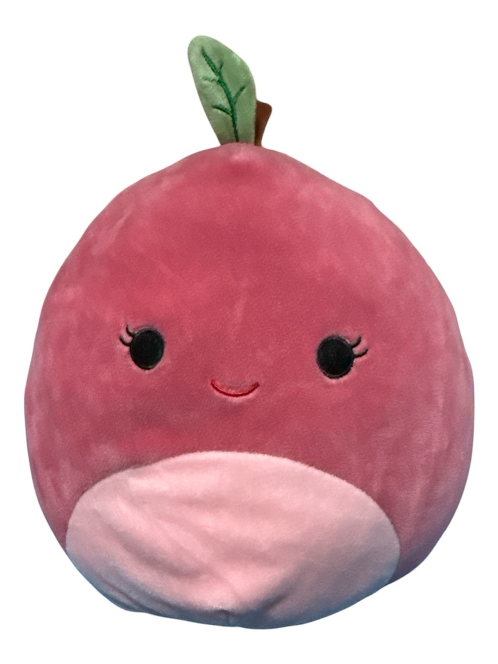 Squishmallows Pink Peach Plush Pillow with Leaf Accent